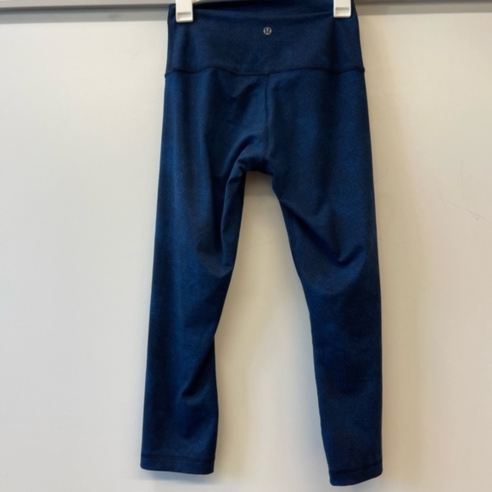 lululemon blue fold over crop leggings